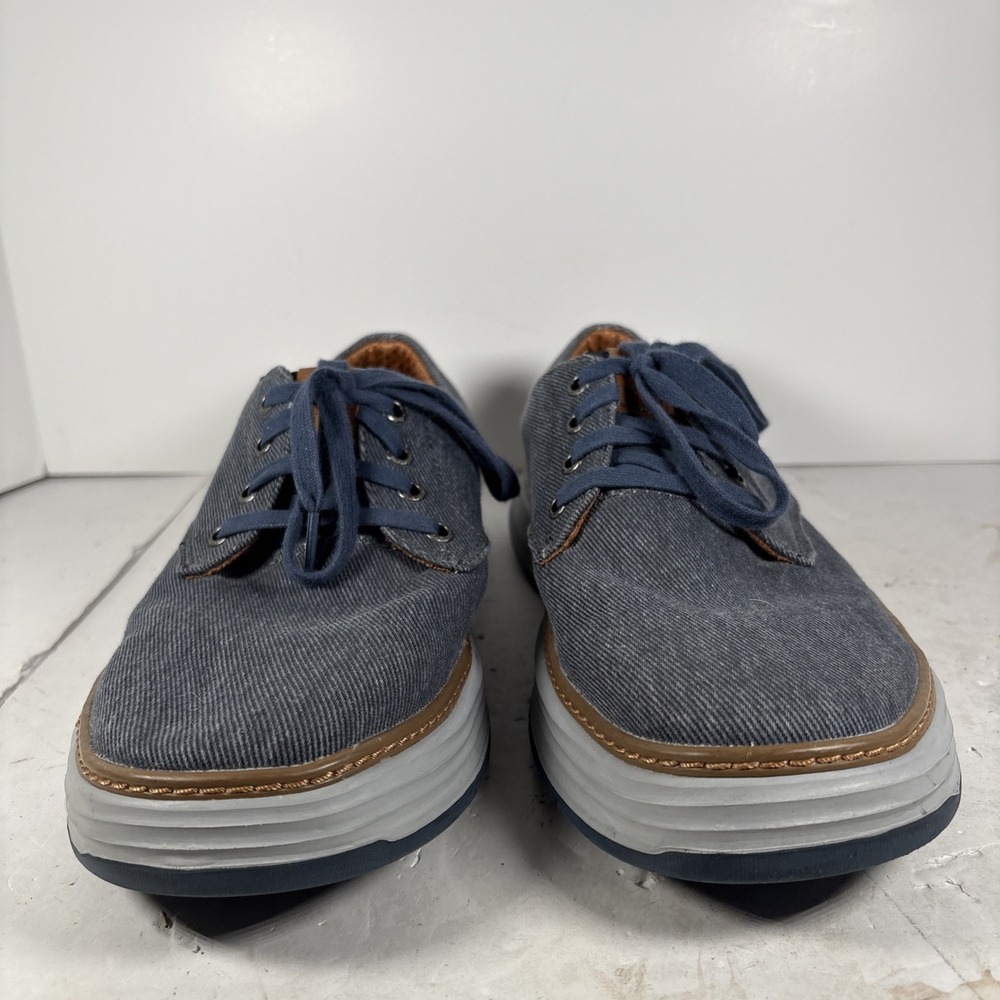 Size‎ 11 Skechers Moreno Ederson Navy Blue Lace Up Oxford Shoes 65981W - Picture 3 of 9